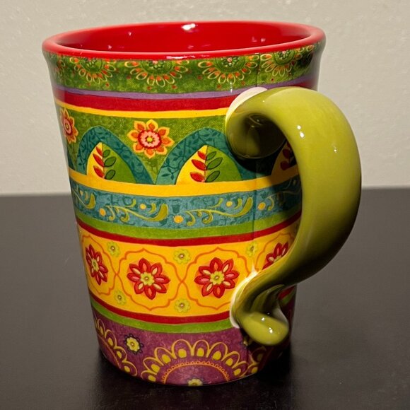 Sue Zipkin TUNISIAN SUNSET Ceramic Mug from Certified International ~ Lime Green - Picture 2 of 14